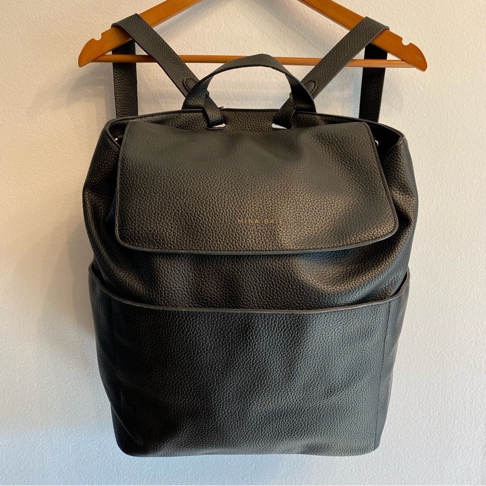 Full Size Mina Baie Kinney Vegan Leather Diaper Bag Backpack